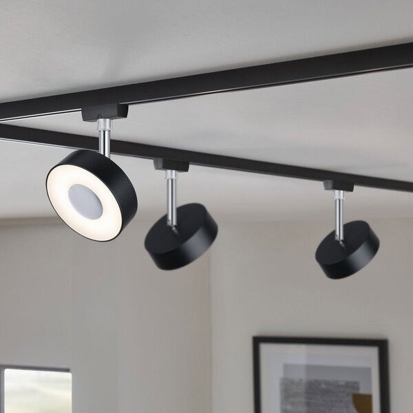 Paulmann URail Spot Circle negru dimabil 2700K, reglabil, Negru, Camera de zi / sufragerie, Metal, Modern
