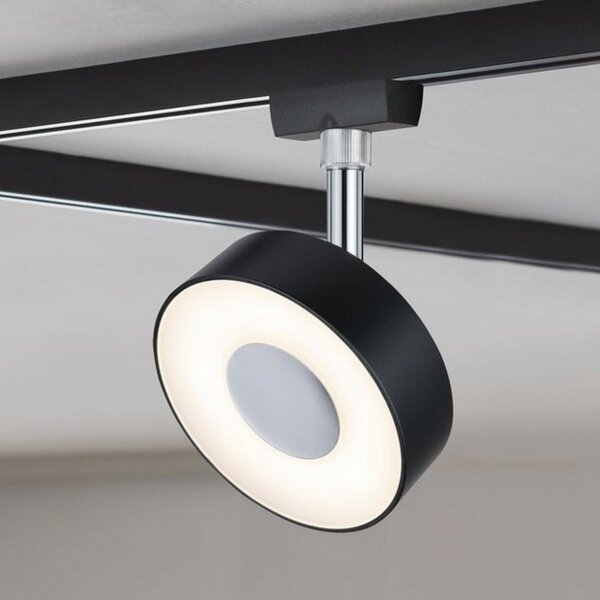 Paulmann URail Spot Circle negru dimabil 2700K, reglabil, Negru, Camera de zi / sufragerie, Metal, Modern