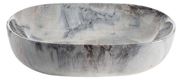 Invena Korfu lavoar 60x42 cm ovale de blat gri/piatră-albastru luciu CE-34-722