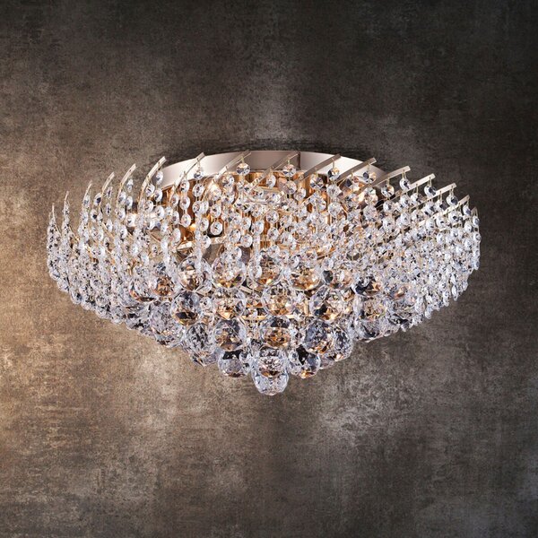 Maytoni Plafonieră cristal Karolina Ø 51 cm, reglabil, Transparent, Camera de zi / sufragerie, Cristal