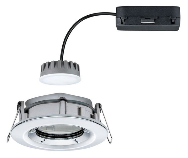 Paulmann Nova Plus spot LED rotund crom, reglabil, Metalic, Hol, Metal, Modern, Corpuri de iluminat încastrate rotunde