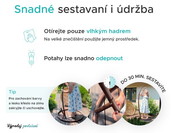 Promoție Scaun suspendat KOKON cu suport, bej Clasa II