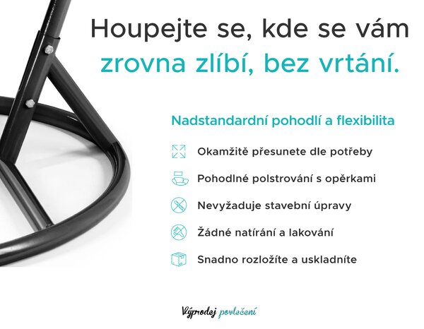 Promoție Scaun suspendat KOKON cu suport, bej Clasa II