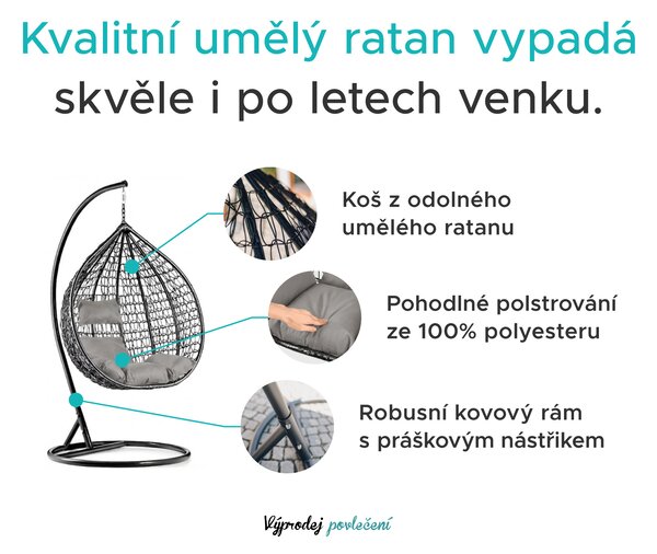 Promoție Scaun suspendat KOKON cu suport, bej Clasa II