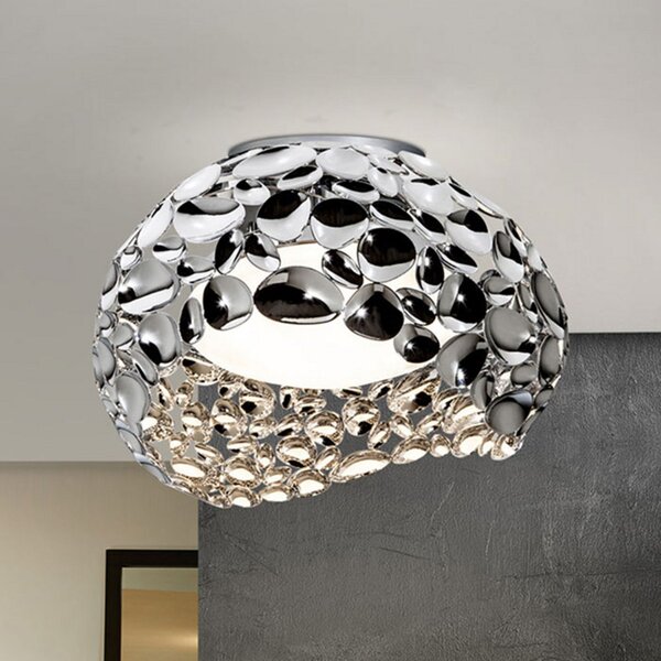 Schuller Valencia Plafonieră Narisa LED, Ø 46 cm, cromată, Metalic, Camera de zi / sufragerie, Metal, Modern