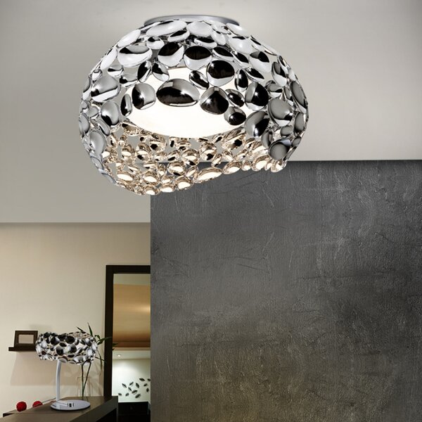 Schuller Valencia Plafonieră Narisa LED, Ø 46 cm, cromată, Metalic, Camera de zi / sufragerie, Metal, Modern