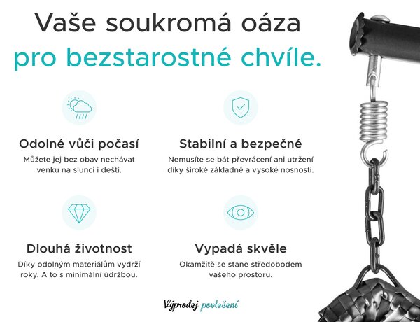 Promoție Scaun suspendat KOKON cu suport, bej Clasa II