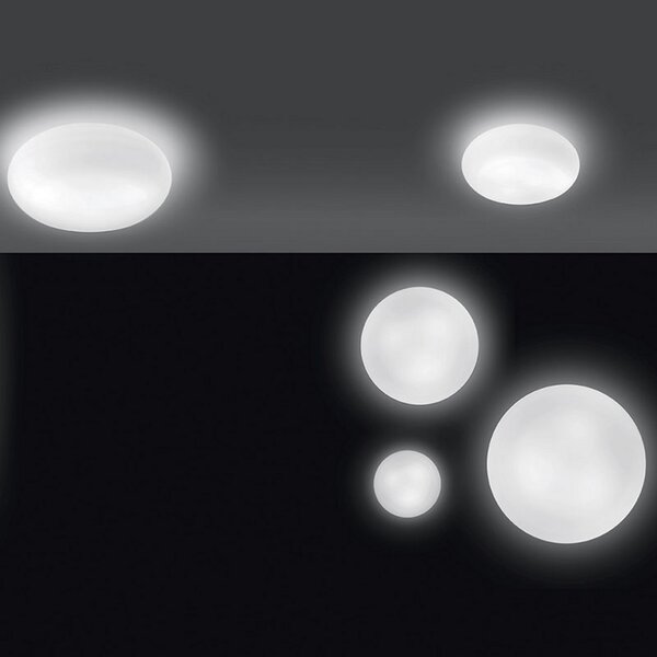 Artemide Itka Aplica de perete din sticlă IP65 Ø 20 cm, reglabil, Alb, Camera de zi / sufragerie, Sticlă, Modern