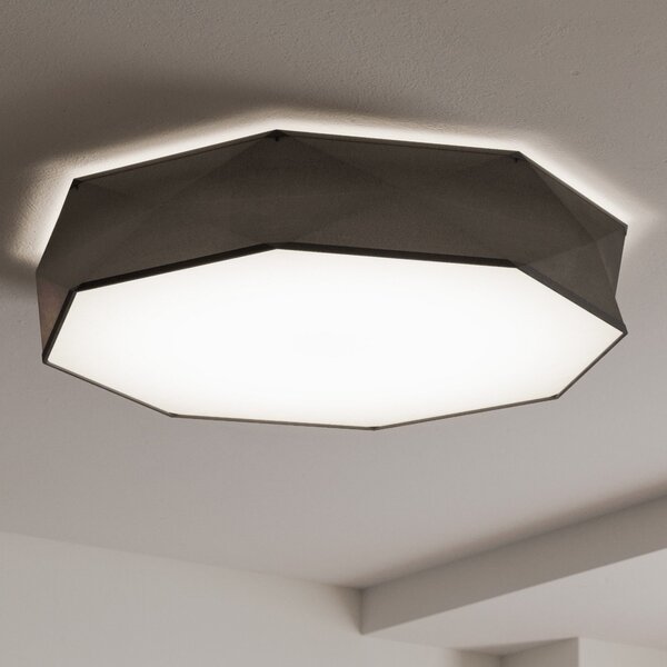 TK Lighting Plachetă plafonieră Kantoor New, Ø 88 cm, negru, reglabil, Negru, Camera de zi / sufragerie, Metal