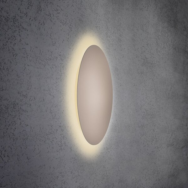 Escale Blade aplică de perete LED, taupe, Ø 59 cm, reglabil, Bej, Camera de zi / sufragerie, Metal, Modern