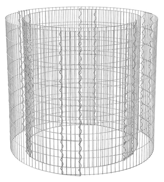 Ghiveci strat inaltat gabion rotund Songmics Argintiu 90x70x80 cm