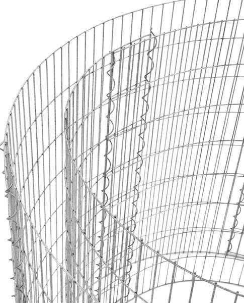 Ghiveci strat inaltat gabion rotund Songmics Argintiu 90x70x80 cm