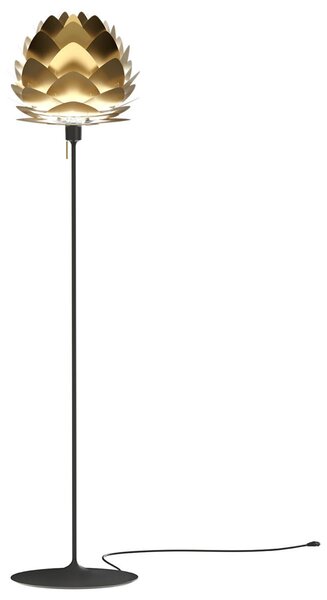 UMAGE Aluvia mini lampă de podea alamă/negru, Auriu / Alamă, Camera de zi / sufragerie, Metal, Design