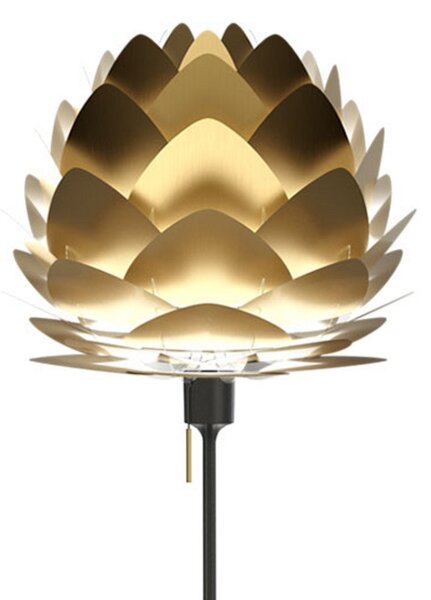 UMAGE Aluvia mini lampă de podea alamă/negru, Auriu / Alamă, Camera de zi / sufragerie, Metal, Design