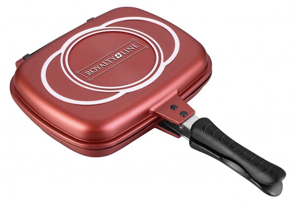 Tigaie Grill Dubla 28 Cm Royalty Line RL-DF28M - Rosu Burgund