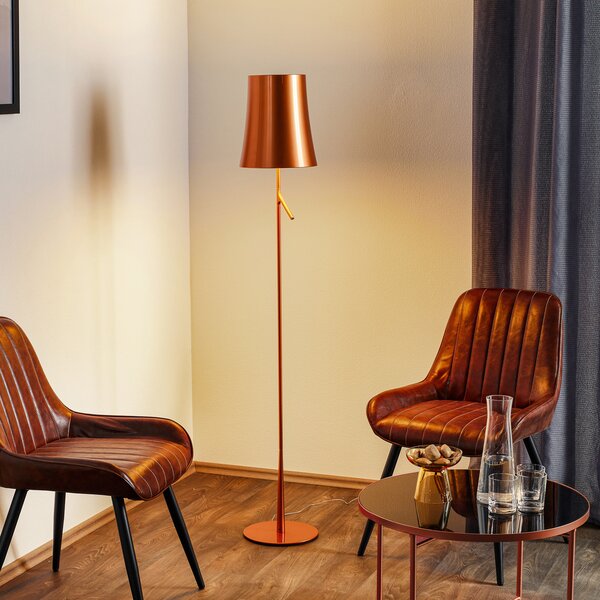 Foscarini Birdie LED Lettura lampă de podea cupru, reglabil, Cupru, Camera de zi / sufragerie, Plastic, Design