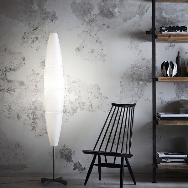 Foscarini Havana lampă de podea cu dimmer crom/alb, reglabil, Alb, Camera de zi / sufragerie, Plastic, Design