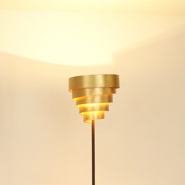 Holländer Lampă de podea Banderole maro-auriu, Auriu / Alamă, Camera de zi / sufragerie, Metal, Modern