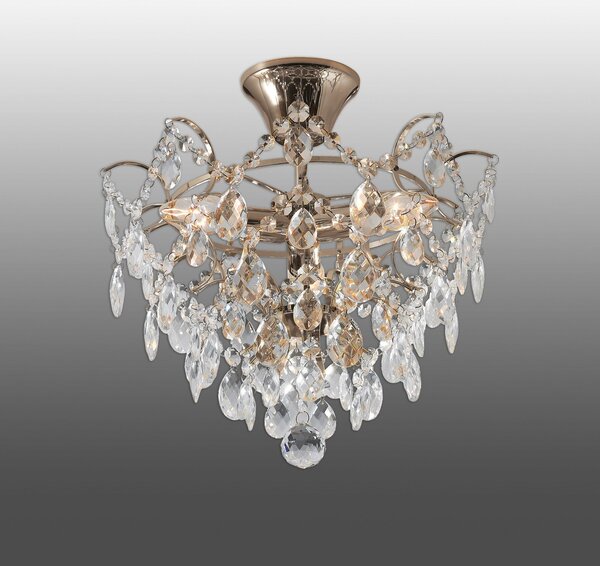 Markslöjd Plafonieră Rosendal Ø 36 cm auriu, reglabil, Transparent, Camera de zi / sufragerie, Cristal