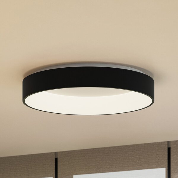 Arcchio plafonieră LED Aleksi, Ø 60cm, negru, metal, CCT, reglabil, Negru, Bucătărie, Metal, Modern