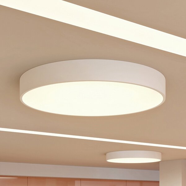 Arcchio plafonieră LED Noabelle, Ø 80 cm, alb, metal, reglabil, Alb, Bucătărie, Metal, Modern