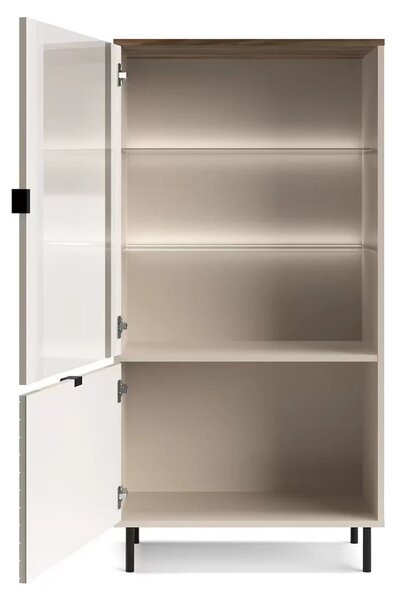 Vitrina living EVO, casmir, PAL laminat, cu iluminare LED, 69x40x136 c