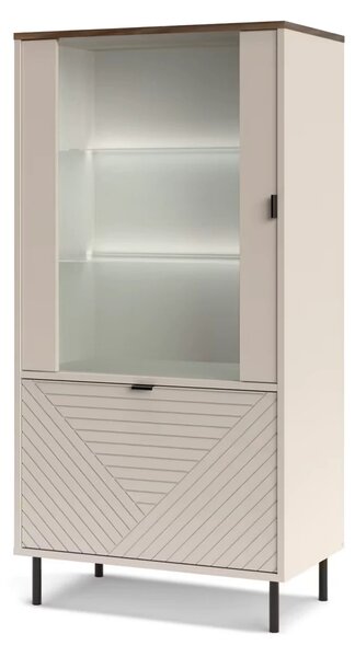Vitrina living EVO, casmir, PAL laminat, cu iluminare LED, 69x40x136 c