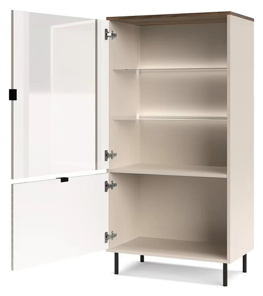 Vitrina living EVO, casmir, PAL laminat, cu iluminare LED, 69x40x136 c
