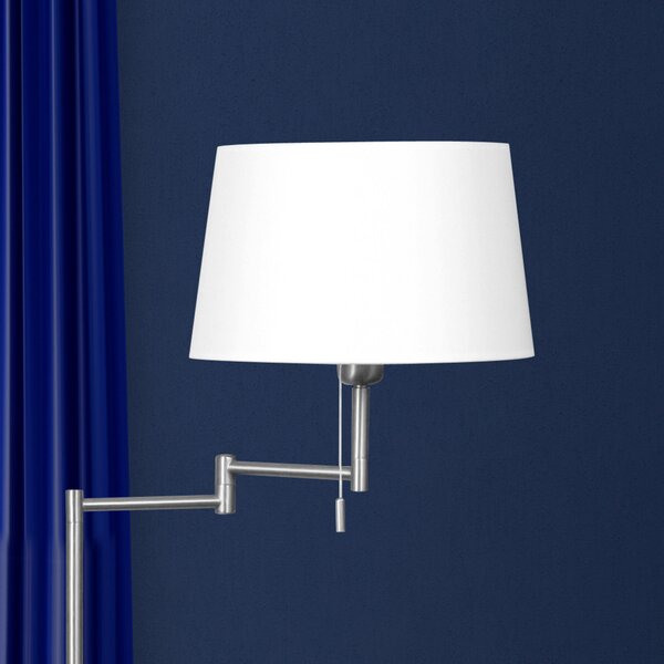 Lampadar argintiu MEANDER cu abajur textil