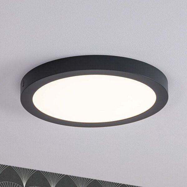 Paulmann Abia panou LED Ø 30 cm 2.700K gri închis, Negru, Camera de zi / sufragerie, Plastic, Modern