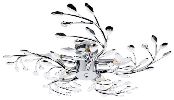 Globo Plafonieră Flash din metal, crom, Ø 65 cm, reglabil, Metalic, Camera de zi / sufragerie, Metal, Modern