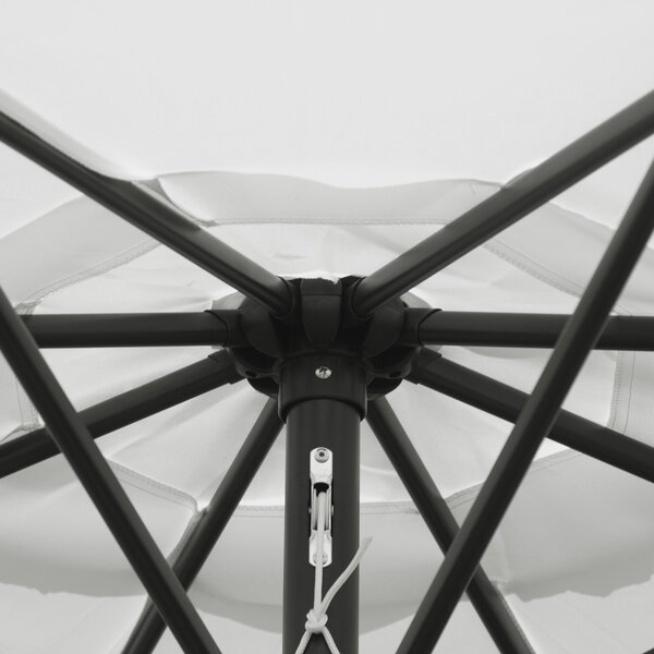 Outsunny Umbrelă de Soare pentru Grădină cu Manivelă Ajustabilă, Structură Metalică și Pânză din Poliester, Φ300cm, Alb | Aosom Romania