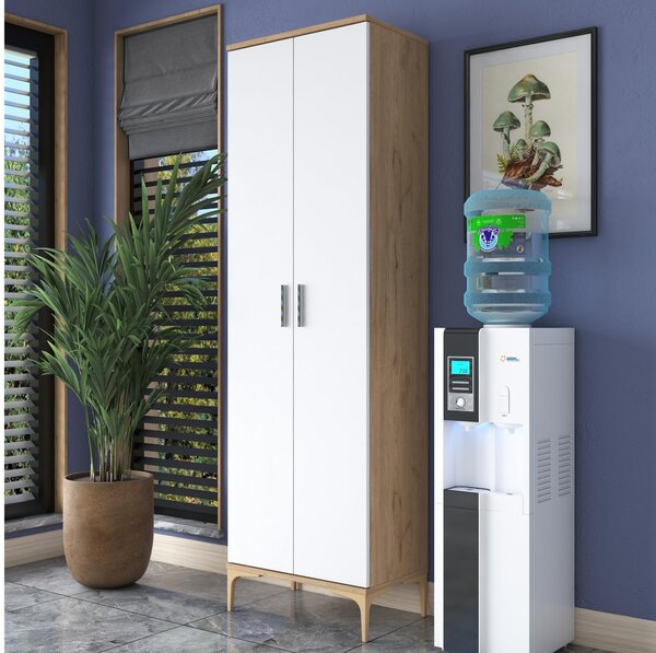 Dulap cu rafturi Jenaretta 2 (Nuc + alb). 1106728
