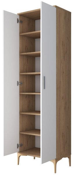 Dulap cu rafturi Jenaretta 2 (Nuc + alb). 1106728
