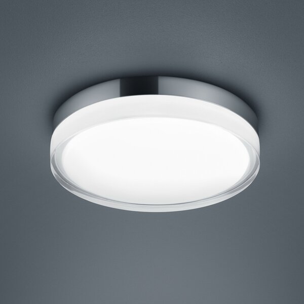 Helestra Plafonieră Tana LED, cromată, Ø 28 cm, Metalic, Camera de zi / sufragerie, Metal, Modern