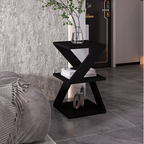 Măsuță laterală Albena (negru + Stejar). Promo -20%. 1106742