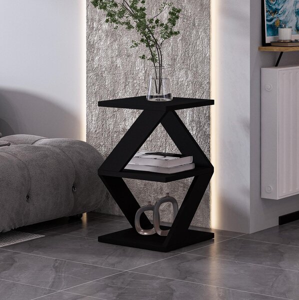 Măsuță laterală Albena (negru + Stejar). Promo -20%. 1106742