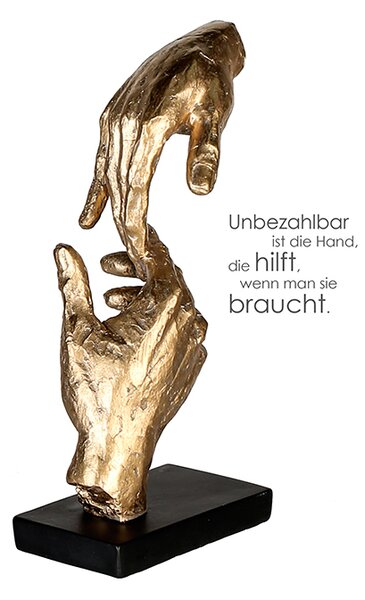 Figurina TWO HANDS rasina, auriu negru, 29x13.5x8 cm