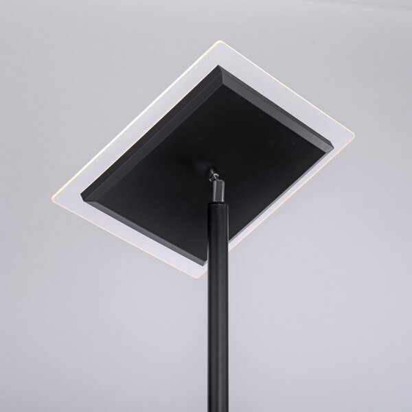 JUST LIGHT. GmbH Hans Lampadar LED cu lampă de lectură, unghiular, negru, reglabil, Negru, Camera de zi / sufragerie, Metal, Modern, Lumină de lectură