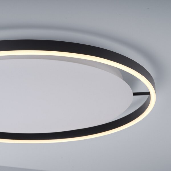 JUST LIGHT. GmbH Plafonieră LED Ritus, Ø 58,5 cm, antracit, reglabil, Negru, Camera de zi / sufragerie, Metal, Modern