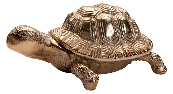 Bol cu capac Turtle, Aluminiu, Auriu, 15x10x22 cm
