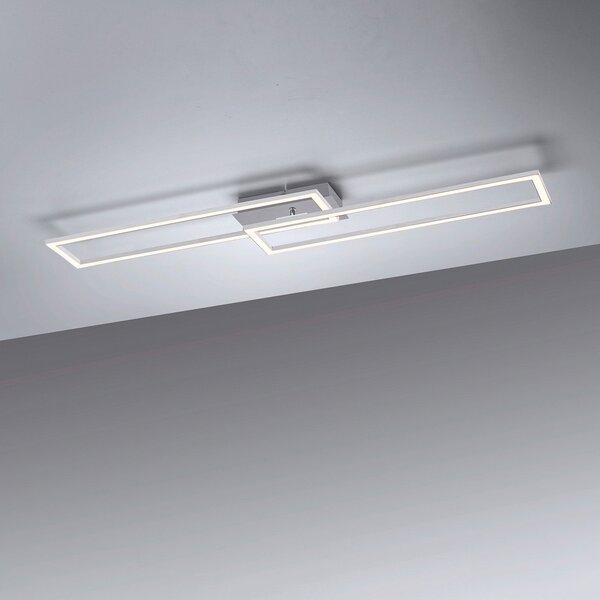 JUST LIGHT. GmbH Plafonieră LED Iven, oțel, dimabil, 101,6x19,8cm, reglabil, Metalic, Camera de zi / sufragerie, Metal, Modern