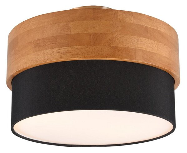 Trio Lighting Plafonieră Seasons, lemn/negru Ø 30 cm, reglabil, Lemn, Camera de zi / sufragerie, Lemn