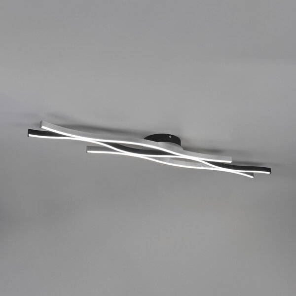 Trio Lighting Plafonieră cu LED Blaze, CCT, dimabil, aluminiu, reglabil, Metalic, Camera de zi / sufragerie, Metal, Modern
