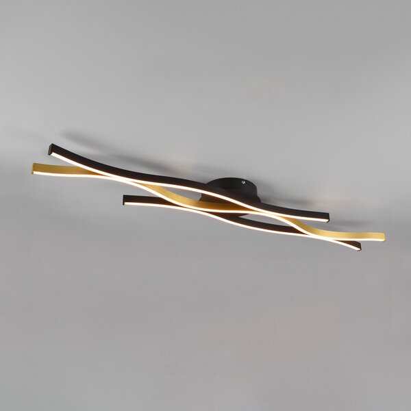 Trio Lighting Plafonieră cu LED Blaze, CCT, dimabil, alamă, reglabil, Auriu / Alamă, Camera de zi / sufragerie, Metal, Modern