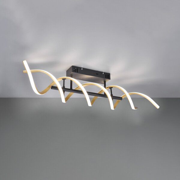 Trio Lighting Sequence plafonieră LED, reglabilă, CCT, alamă, reglabil, Auriu / Alamă, Camera de zi / sufragerie, Metal, Modern