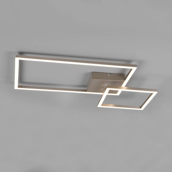 Reality Leuchten Padella plafonieră LED pivotantă 4.000K nichel, reglabil, Gri, Camera de zi / sufragerie, Metal, Modern, Plafon cu flacără multiplă