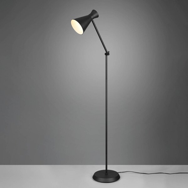 Reality Leuchten Enzo lampadar, înălțime 150 cm, negru, Negru, Camera de zi / sufragerie, Metal