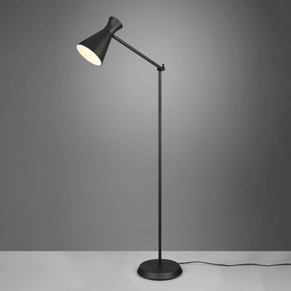 Reality Leuchten Enzo lampadar, înălțime 150 cm, negru, Negru, Camera de zi / sufragerie, Metal