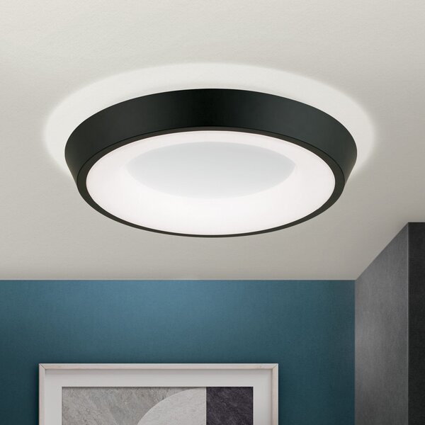ORION Plafonieră LED Look, negru/alb, reglabil, Negru, Camera de zi / sufragerie, Metal